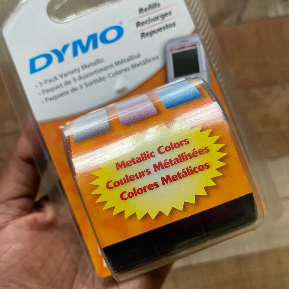 Dymo Metallic Colored Label Refils 3 ct